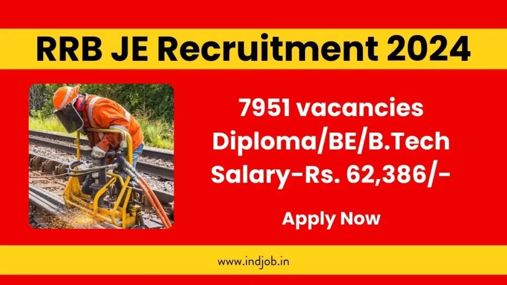 RRB JE Recruitment 2024 Notification Out for 7951 Posts, Apply Online